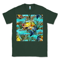 Sports Green Lake Fish And Reeds With Leopard Seamless Pattern Bbs Classic Tee - BundleAndBundleShop