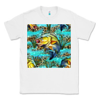 White Lake Fish And Reeds With Leopard Seamless Pattern Bbs Classic Tee - BundleAndBundleShop