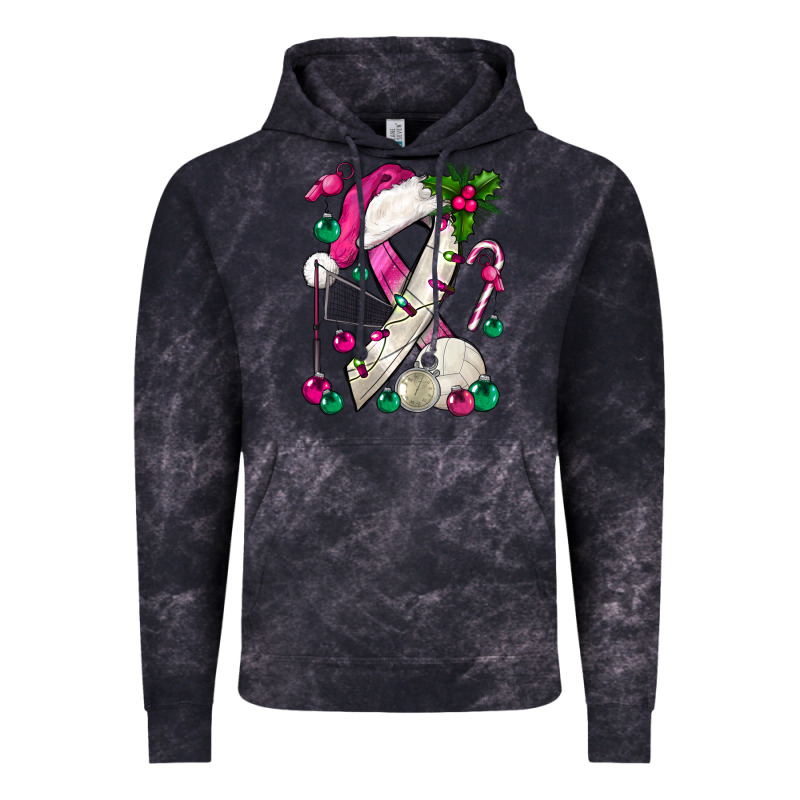 Pink Christmas Breast Cancer Ribbon Volleyball Vintage Hoodie by BundleAndBundleShop | Teevron