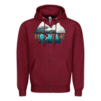 Burgundy Mountain Mama Zipper Hoodie - CowGirlArtShop
