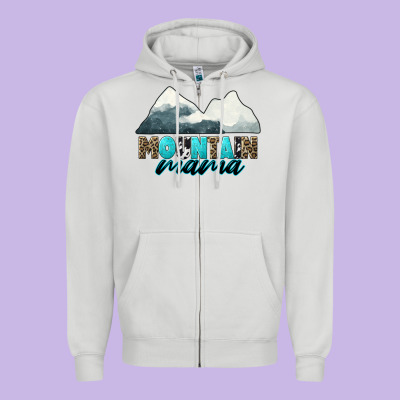Mountain Mama Zipper Hoodie Designed By Cowgirlartshop