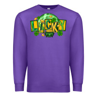Purple St. Patrick's Day lucky Premium Sweatshirt - FaDigitalArtStudio