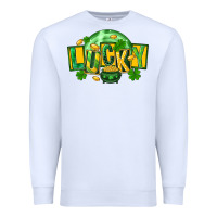 White St. Patrick's Day lucky Premium Sweatshirt - FaDigitalArtStudio