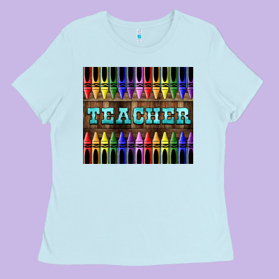 Teacher Crayons Ladies Tee Designed By Lillyallendesigns