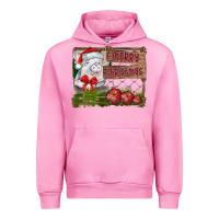 Fuchsia Pink merry Christmas pig Urban Hoodie - CowhideDigitalArt