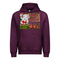 Mauve Wine merry Christmas pig Urban Hoodie - CowhideDigitalArt