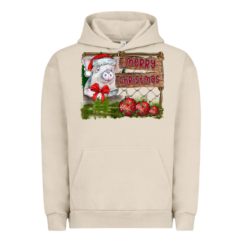 Merry Christmas Pig Urban Hoodie by CowhideDigitalArt | Teevron