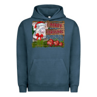 Pigment Midnight Navy merry Christmas pig Urban Hoodie - CowhideDigitalArt