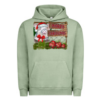 Pigment Oil Green merry Christmas pig Urban Hoodie - CowhideDigitalArt