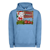 Pigment Pebble Blue merry Christmas pig Urban Hoodie - CowhideDigitalArt