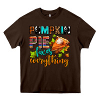 Chocolate Brown pumpkin pie fixes everything Heavy Core Tee - AdoDesignShop