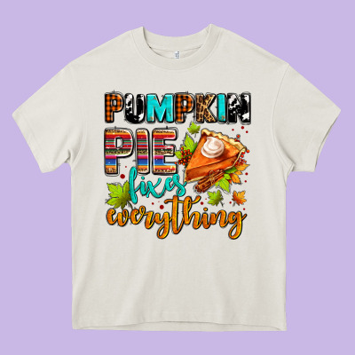 Pumpkin Pie Fixes Everything Heavy Core Tee Designed By Adodesignshop