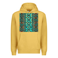 Antique Gold Aztec Turquoise Pattern Premium Hoodie - CowCowDesign
