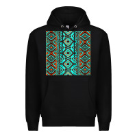 Black Aztec Turquoise Pattern Premium Hoodie - CowCowDesign