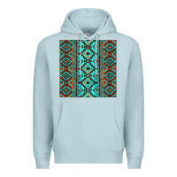 Blue Mist Aztec Turquoise Pattern Premium Hoodie - CowCowDesign