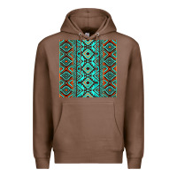 Chestnut Aztec Turquoise Pattern Premium Hoodie - CowCowDesign