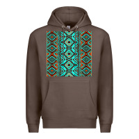Coffee Aztec Turquoise Pattern Premium Hoodie - CowCowDesign