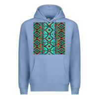 Colony Blue Aztec Turquoise Pattern Premium Hoodie - CowCowDesign