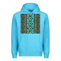 Ocean Blue Aztec Turquoise Pattern Premium Hoodie - CowCowDesign