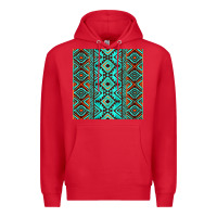 Red Aztec Turquoise Pattern Premium Hoodie - CowCowDesign