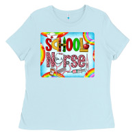 Baby Blue Western School Nurse Ladies Tee - LillyAllenDesigns