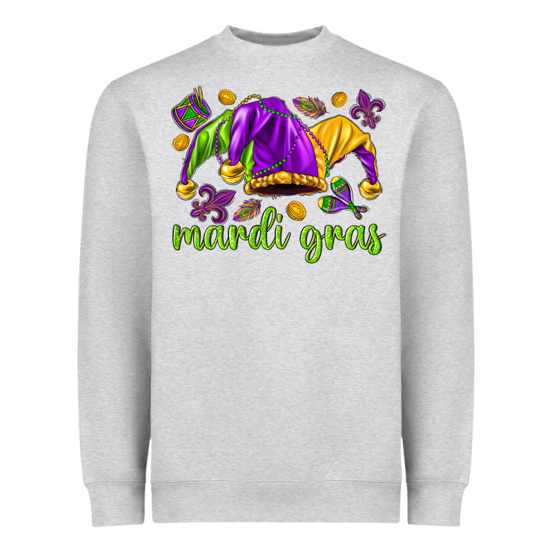 Mardi Gras With Jester Heavyweight Sweatshirt by NancyCooperArtShop | Teevron