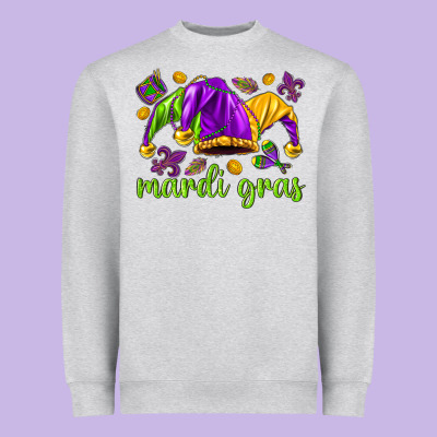 Mardi Gras With Jester Heavyweight Sweatshirt Designed By Nancycooperartshop