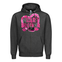 Charcoal Heather Heart breaker club Valentine's Day Zipper Hoodie - HowdyJamesFarm