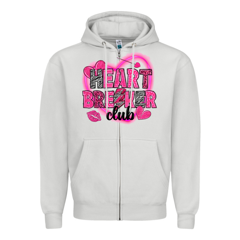 Heart Breaker Club Valentine's Day Zipper Hoodie by HowdyJamesFarm | Teevron