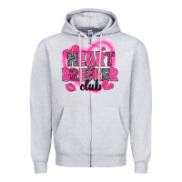 Heather Grey Heart breaker club Valentine's Day Zipper Hoodie - HowdyJamesFarm