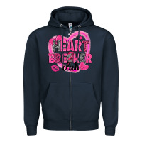 Navy Heart breaker club Valentine's Day Zipper Hoodie - HowdyJamesFarm