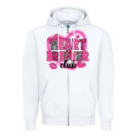 White Heart breaker club Valentine's Day Zipper Hoodie - HowdyJamesFarm