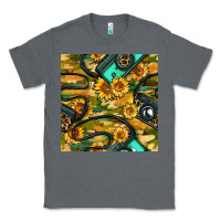 Charcoal Heather Leopard Digital Camera And Sunflowers With Camouflage Seamless Pattern Classic Tee - BundleAndBundleShop