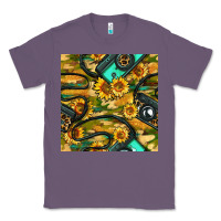 Lavender Leopard Digital Camera And Sunflowers With Camouflage Seamless Pattern Classic Tee - BundleAndBundleShop