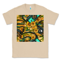 Mushroom Leopard Digital Camera And Sunflowers With Camouflage Seamless Pattern Classic Tee - BundleAndBundleShop