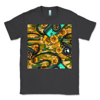 Smoke Leopard Digital Camera And Sunflowers With Camouflage Seamless Pattern Classic Tee - BundleAndBundleShop