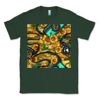 Sports Green Leopard Digital Camera And Sunflowers With Camouflage Seamless Pattern Classic Tee - BundleAndBundleShop