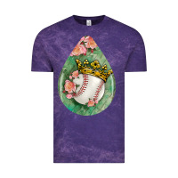 Cloud Purple baseball and western roses teardrop  6 Vintage Tee - BundleAndBundleShop