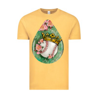 Vintage Mustard baseball and western roses teardrop  6 Vintage Tee - BundleAndBundleShop