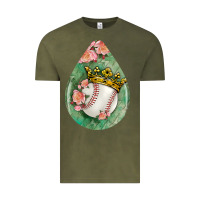 Vintage Olive baseball and western roses teardrop  6 Vintage Tee - BundleAndBundleShop