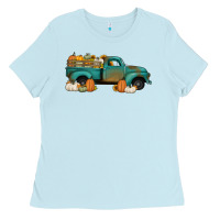 Pumpkin Farm Truck No Background Ladies Tee | Teevron