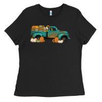 Black pumpkin farm truck no background Ladies Tee - Jasminsmagicworld