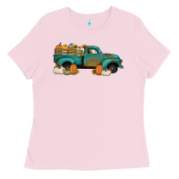 Bubblegum Pink pumpkin farm truck no background Ladies Tee - Jasminsmagicworld