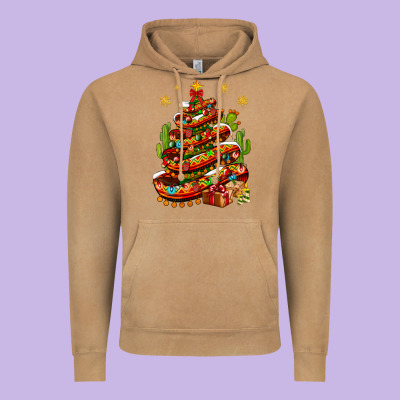 Christmas Feliz Navidad Sombrero Tree Vintage Hoodie Designed By Bundleandbundleshop