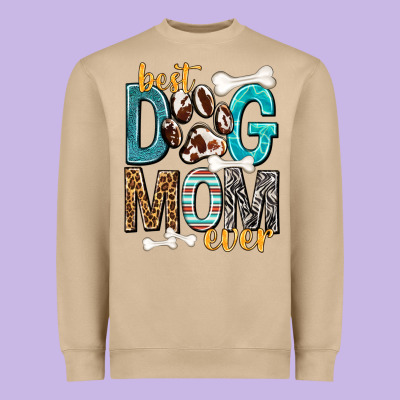 Best Dog Mom Ever Heavyweight Sweatshirt Designed By Texasbilliewilder