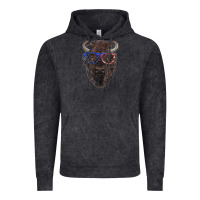 Vintage Black bison with american flag glasses Vintage Hoodie - RanaPortraitStore