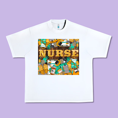 Green And Yellow Nurse Urban Heavy Tee Designed By Lillyallendesigns