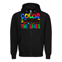 Black Color outside the lines Zipper Hoodie - CowGirlArtShop