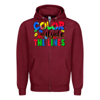 Burgundy Color outside the lines Zipper Hoodie - CowGirlArtShop