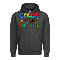 Charcoal Heather Color outside the lines Zipper Hoodie - CowGirlArtShop